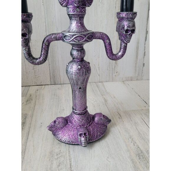Halloween glitter light up purple Candlestick home decor - Picture 5 of 7